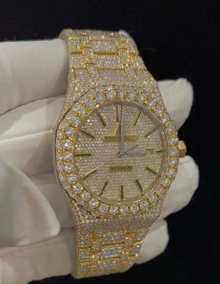 Men Luxury Bling Iced Out Watches Moissanite  Mens Watch On Wrist