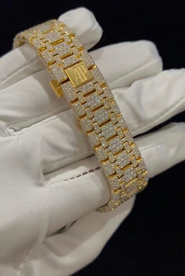 Steel Body Full Iced Out Moissanite Diamond Watch Wrist Watch Handmade