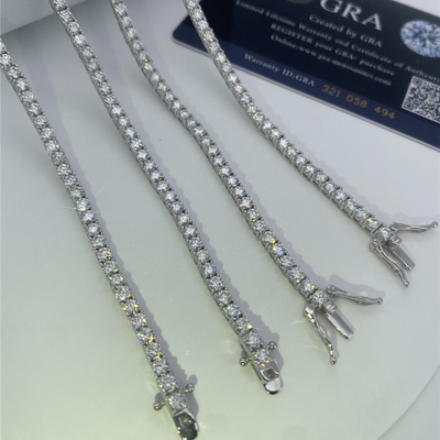 OEM Moissanite Diamond Tennis Necklace Claw Setting Moissanite Necklace Mens In USA
