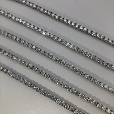 OEM Moissanite Diamond Tennis Necklace Claw Setting Moissanite Necklace Mens In USA