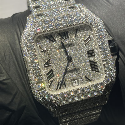  Santos Iced Out Moissanite Watch