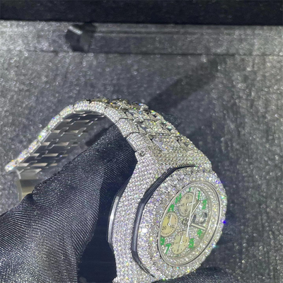 Ap Iced Out Moissanite Diamond Watch Band Bezel Temeite Luxury Gold Watch