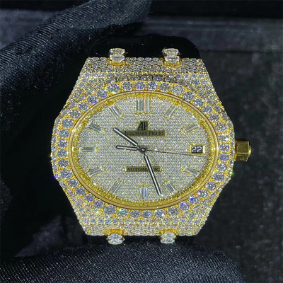 Colourless Diamond Mens Watches  Hip Hop VVS Moissanite Luxury Diamond Watches