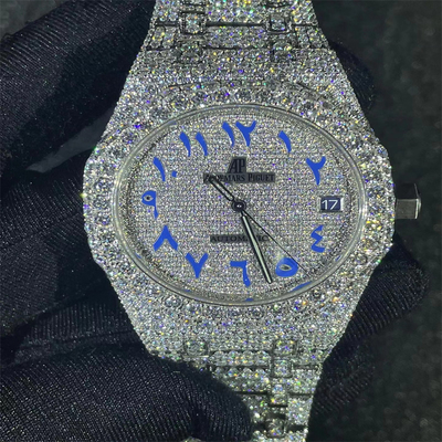 Eco Friendly Moissanite Diamond Watch VVS Moissanite Bling Mens Diamond Watches