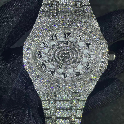 Eco Friendly Moissanite Diamond Watch VVS Moissanite Bling Mens Diamond Watches