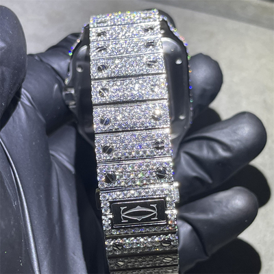 Luxury Moissanite Diamond Watch  VVS Moissanite  Iced Out Moissanite Bust Down