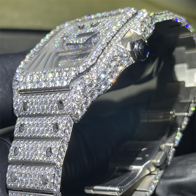 Luxury Moissanite Diamond Watch  VVS Moissanite  Iced Out Moissanite Bust Down