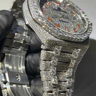 Colourless Moissanite Bust Down Watch Bling Moissanite Custom Ap Watch