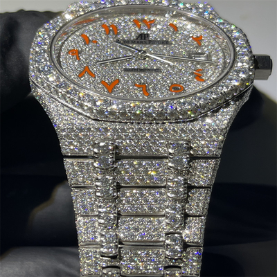 Colourless Moissanite Bust Down Watch Bling Moissanite Custom Ap Watch