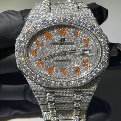 Colourless Moissanite Bust Down Watch Bling Moissanite Custom Ap Watch
