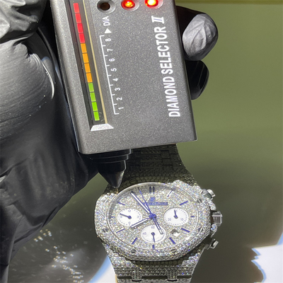 Silver Plated Moissanite AP Watch Round Brilliant Cut Ap Wrist Watch Top Brand