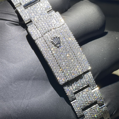 Handmade Setting VVS Moissanite Diamond Hip Hop Mechanical Diamond Watch