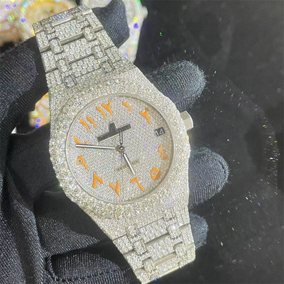27 Carats Moissanite AP Watch Steel Bust Down AP Watch VVS Iced