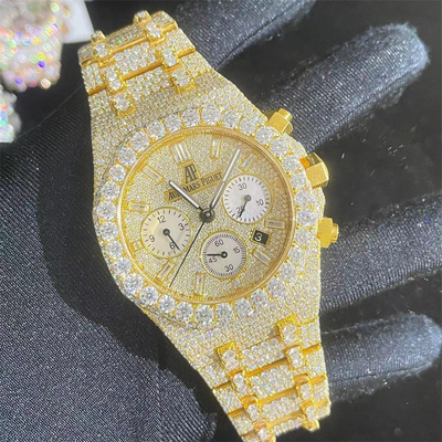 OEM Diamond Ap Watch Iced Out Date Day Hip Hop Bling VVS Ap Watch