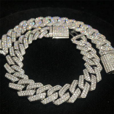 925 Sterling Silver Moissanite Cuban Link Pendant Moissanite Link Gold Gold