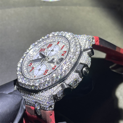 28 Carats Iced Out Moissanite Watch  Audemars Piguet Buss Down Ap Watch