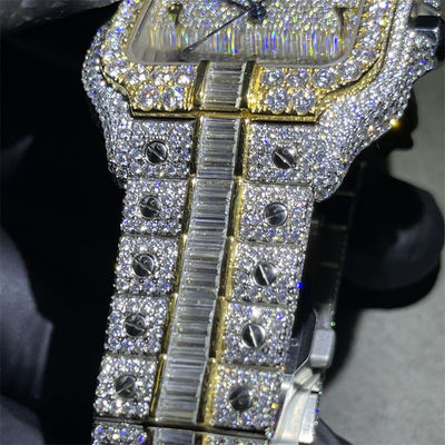 Part Bussdown Baguette Diamond Watch Men Brand Baguette Moissanite Watch 