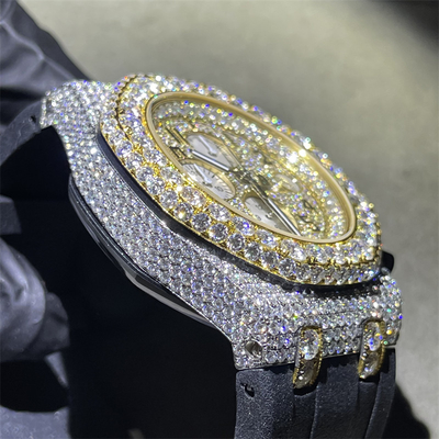 Customized Luxury Brand Moissanite Bust Down Stainless Steel Custom Iced Out Watch