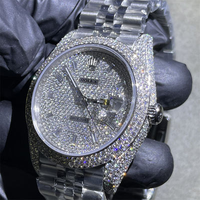 Hand Setting Moissanite Watch   Datejust Watches 2824