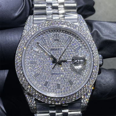 Hand Setting Moissanite Watch   Datejust Watches 2824