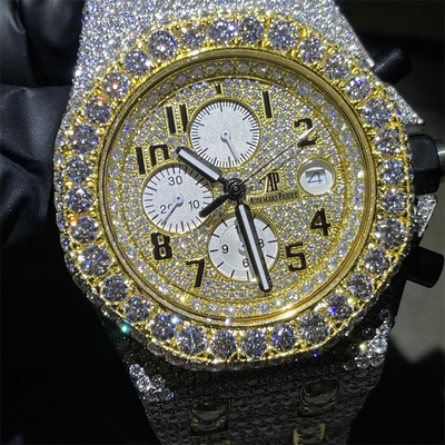Customized Luxury Brand Moissanite Bust Down Stainless Steel Custom Iced Out Watch