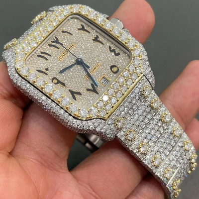 Luxury Brand Full Diamond  Watch Top Quality Vvs Moissanite Watch