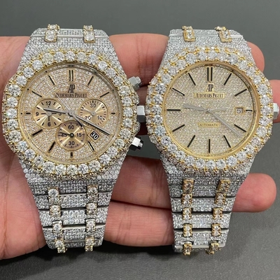 Stainelss Steel Custom Moissanite Watches Moissanite Audemars Piguet Royal Oak