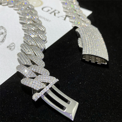 Custom Sterling Silver Moissanite Cuban Link Chain Jewelry Diamond For Men