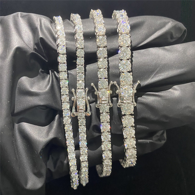 Fine Jewelry Moissanite Tennis Chain S925 Silver Diamond Vvs Bracelet Hip Hop