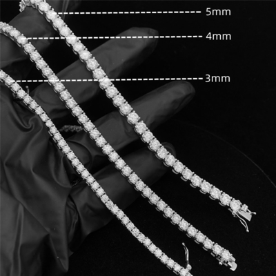 Fine Jewelry Moissanite Tennis Chain S925 Silver Diamond Vvs Bracelet Hip Hop