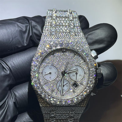 Men Luxury Moissanite Bling Diamond Watch Iced Out VVS For Rapper