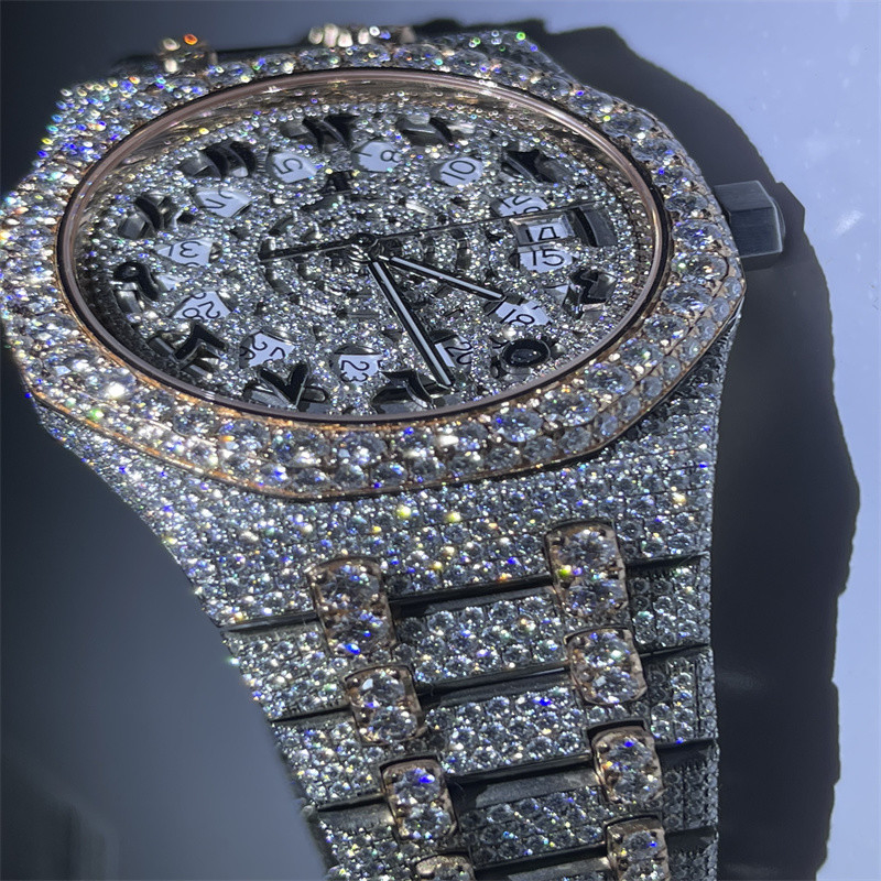 Icebox Moissanite AP Watch  Hip Hop Bling ODM VVS Diamond Watch