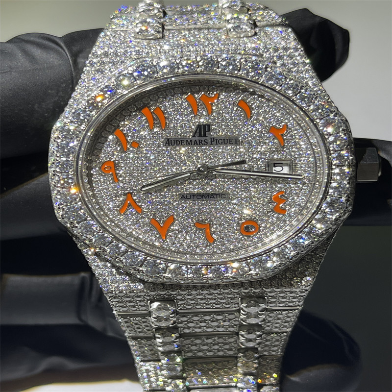 Colourless Moissanite Bust Down Watch Bling Moissanite Custom Ap Watch