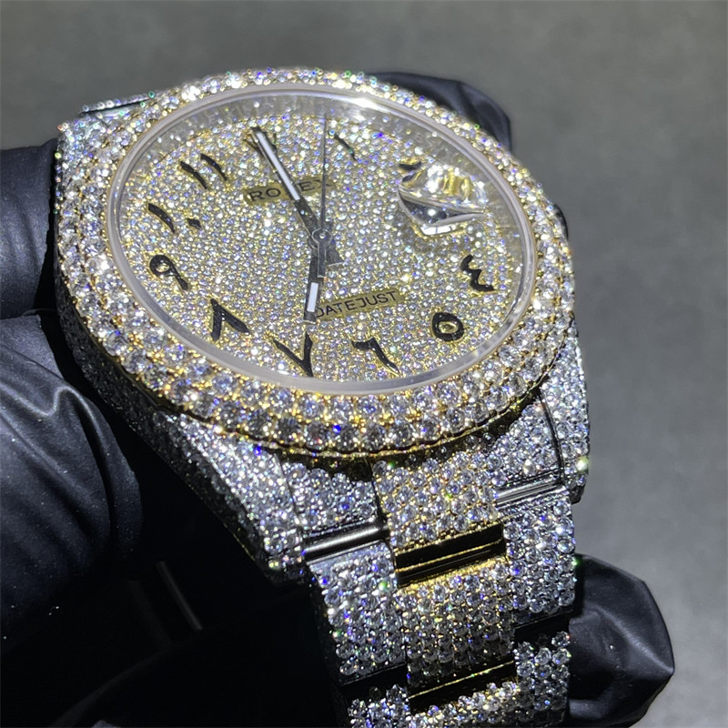 Customized Luxury Brand Moissanite Bust Down Stainless Steel Custom Iced Out Watch